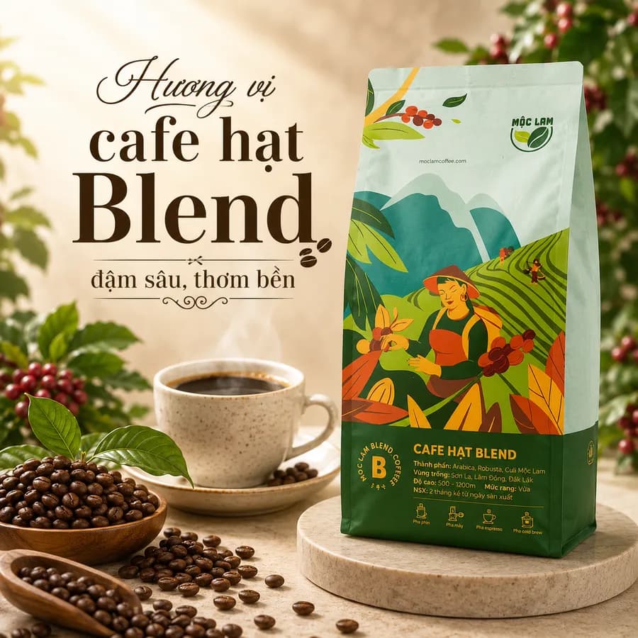 Cafe hạt Blend (Pha Máy)