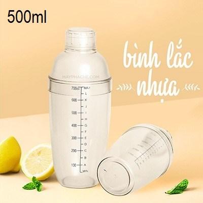 Shake lắc nhựa vạch sơn đen 500ml