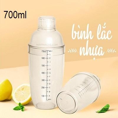 Shake lắc nhựa vạch sơn đen 700ml