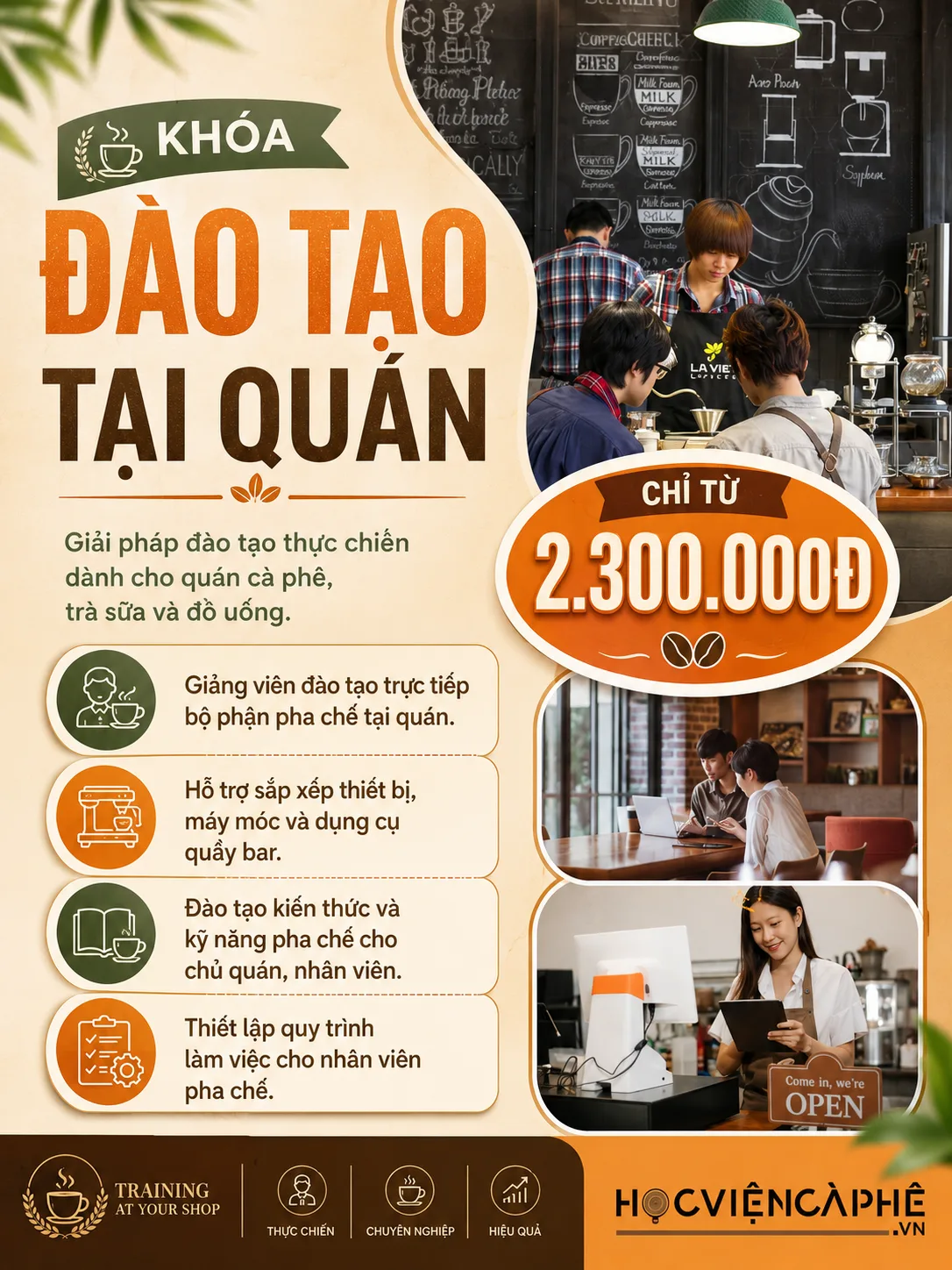 Đào Tạo Tại Quán cà phê trà sữa